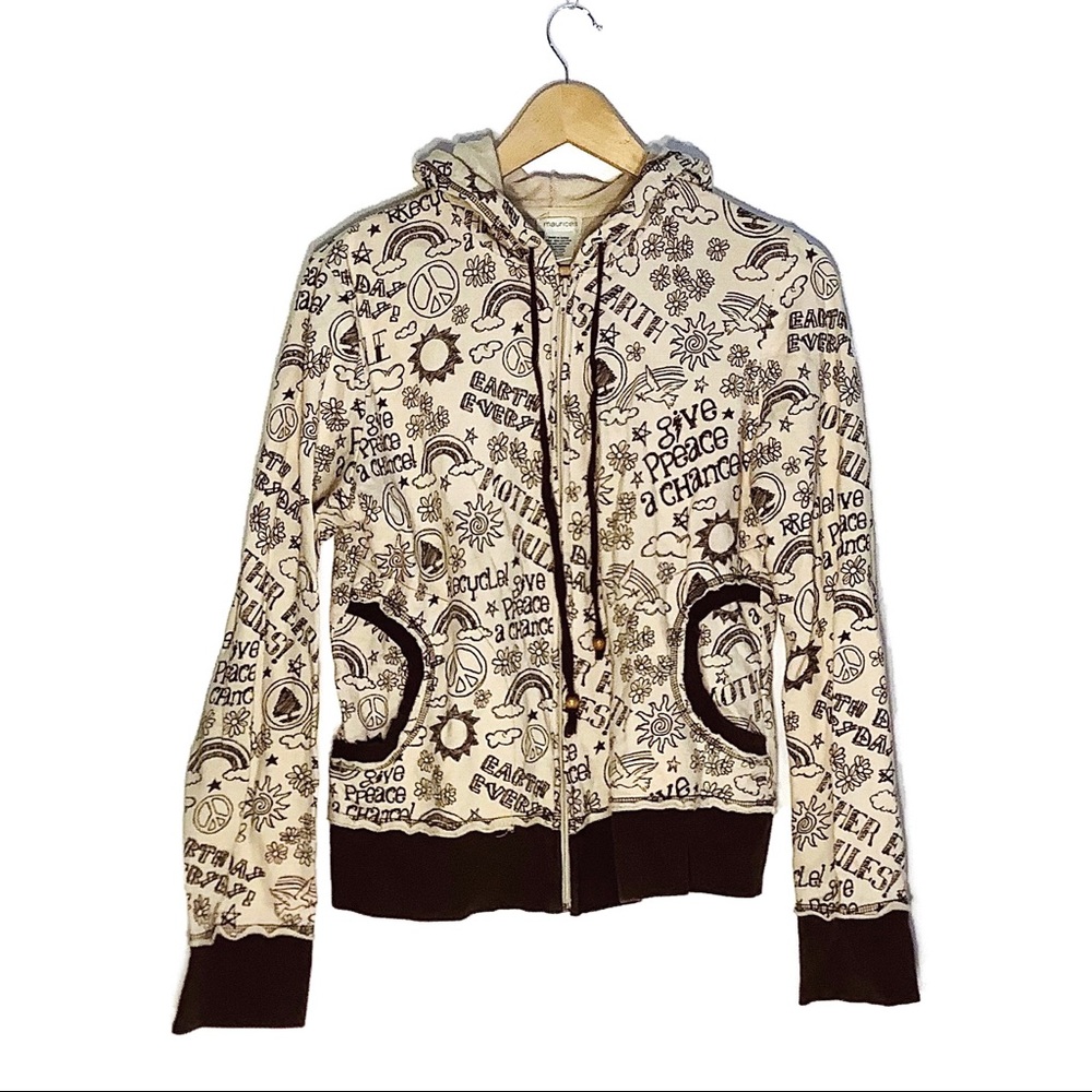 Maurices | Peace - Recycle - Mother Earth Distressed Style Sweatshirt